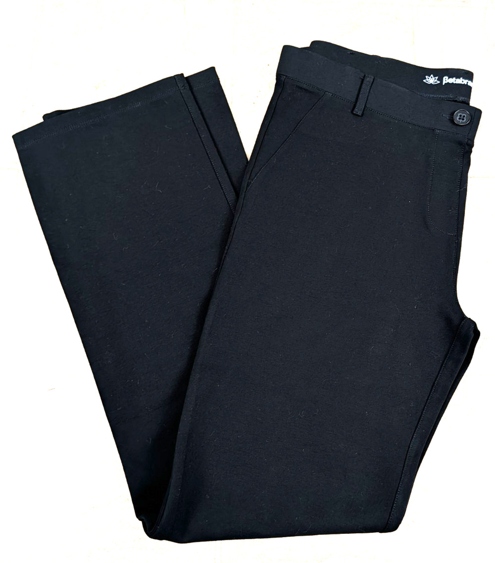 Betabrand sz XL Classic Straight knit Yoga Office Pants black pull on 4245